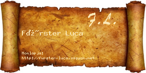 Fürster Luca névjegykártya